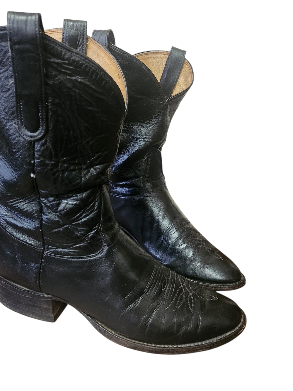 Vtg Tony Lama 2801 Men’s Western Cowboy Boots Size 10B Black Leather USA Classic - Picture 12 of 16